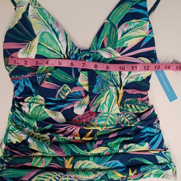 NEW Bleu Rod Beattie Multicolor Tropical Tankini Swim Top Women's Sz 6 NWT - Picture 11 of 12